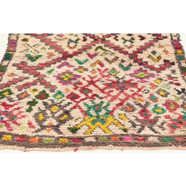 Berber Tribes of Morocco Vintage Azilal Boucherouite Moroccan Rug, 03'02 X 05'06 For Sale - Image 4 of 10