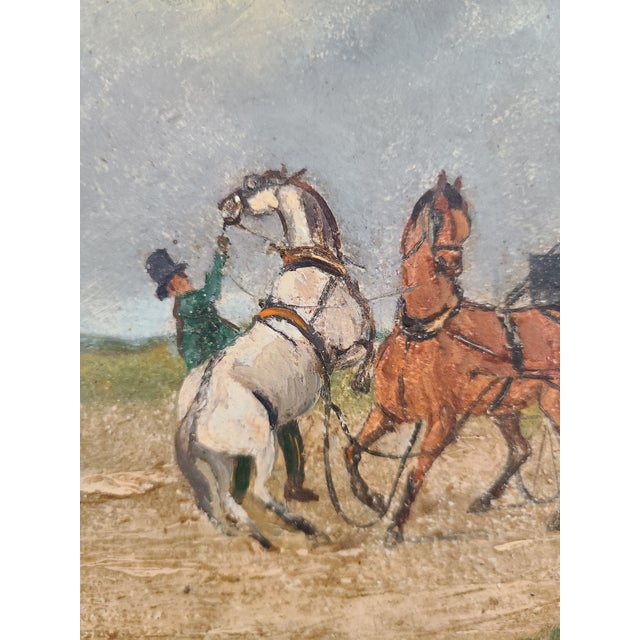 Small Antique 19th Century English Oil Painting Equestrian Sporting Scene For Sale - Image 4 of 12