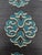 2020s New Moon Navy Blue and Teal Medallion Printed Pillow For Sale - Image 5 of 6
