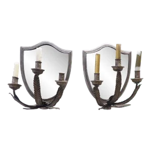 18th Century Italian Silvered Sconces - a Pair