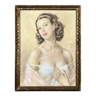 Female Portrait, 1939, Pastel Artwork For Sale