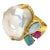 Bochic “Orient” Pearl & Multi Gem Vintage Cluster Ring Set 18k & Silver Size 4.5 For Sale