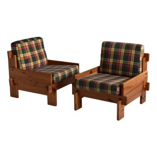 Pine Armchairs attributed to Ignoto, 1970s, Set of 2 For Sale