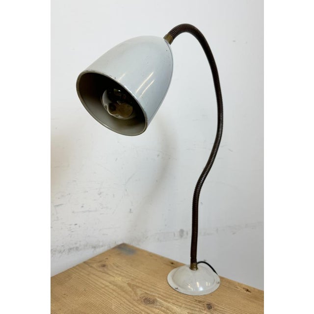 1960s Grey Industrial Gooseneck Table Lamp from Philips, 1960s For Sale - Image 5 of 18