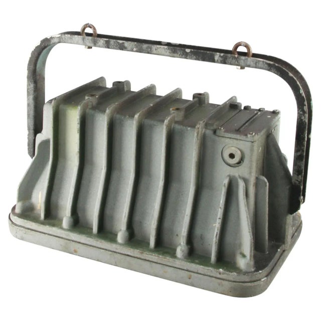 Vintage Italian Industrial Green Cast Iron Ship Pendant Lamp, 1950s For Sale - Image 4 of 5