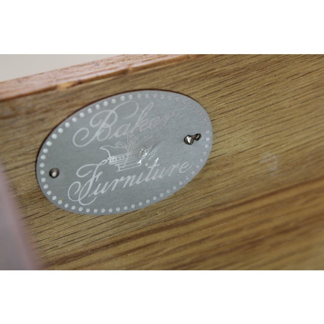 Baker Stately Homes Burl Walnut George III Kneehole Commode Desk Chest For Sale - Image 13 of 13