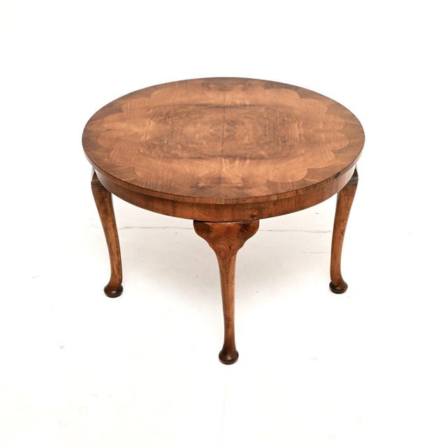 Antique Burr Walnut Occasional Coffee Table, 1930 For Sale - Image 6 of 6