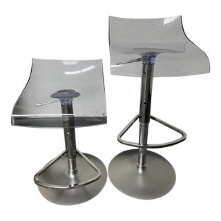 Ligne Roset Claudio Dondoli + Marco Poli Pam Acrylic Stools - a Pair For Sale