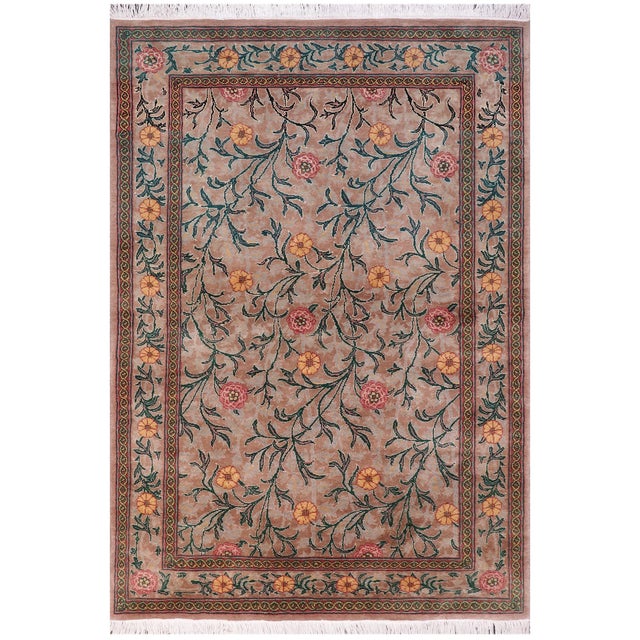 Shabby Chic Jasmain Pak-Persian Brown/Brown Wool Rug - 4'0'' X 6'3'' For Sale - Image 9 of 9