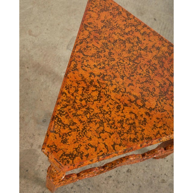 Wood English Victorian Cricket Table Spreckled by Ira Yeager For Sale - Image 7 of 13