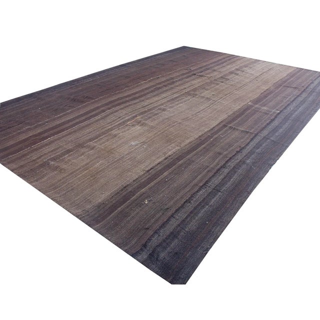 Brown Oversized Vintage Turkish Kilim Rug For Sale - Image 4 of 6