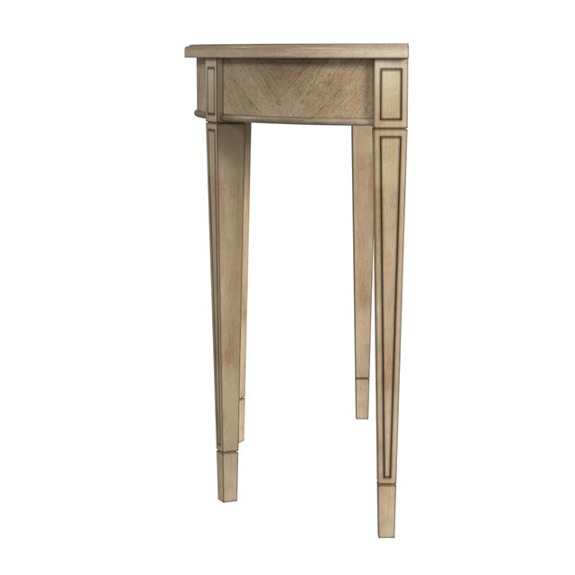 Spritely Home Accent Furniture Hampton Demilune Console Table, Beige For Sale - Image 4 of 7