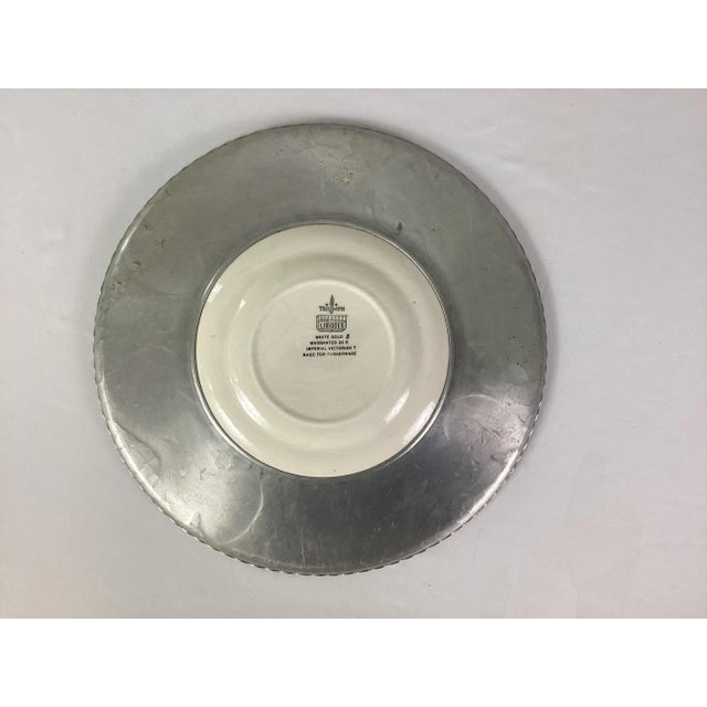 Vtg. Farberware wrought aluminum and Triumph Limoges tray