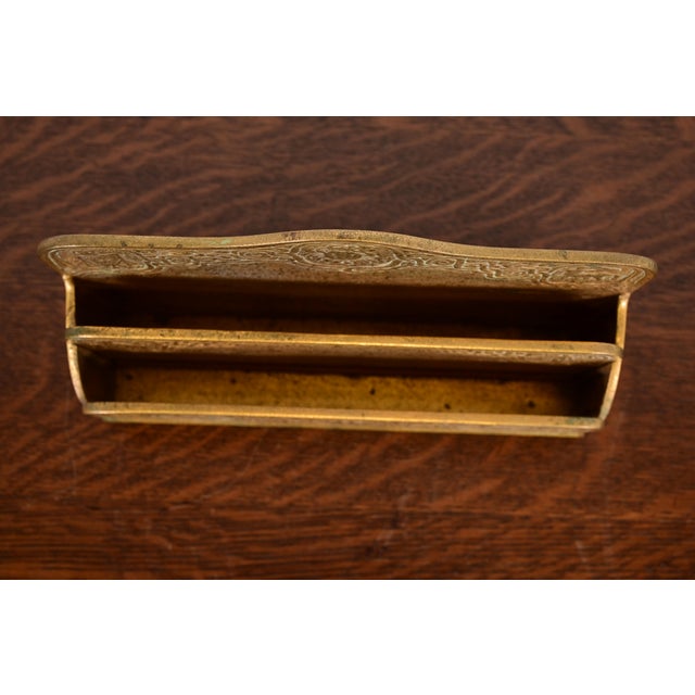 Early 20th Century Tiffany Studios New York Zodiac Pattern Bronze Doré Letter Rack For Sale - Image 5 of 13