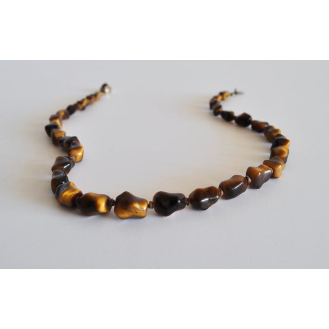 Tiger's Eye and Sterling Silver Necklace by Erik Poul Fenster, Denmark, 1960s For Sale - Image 10 of 13