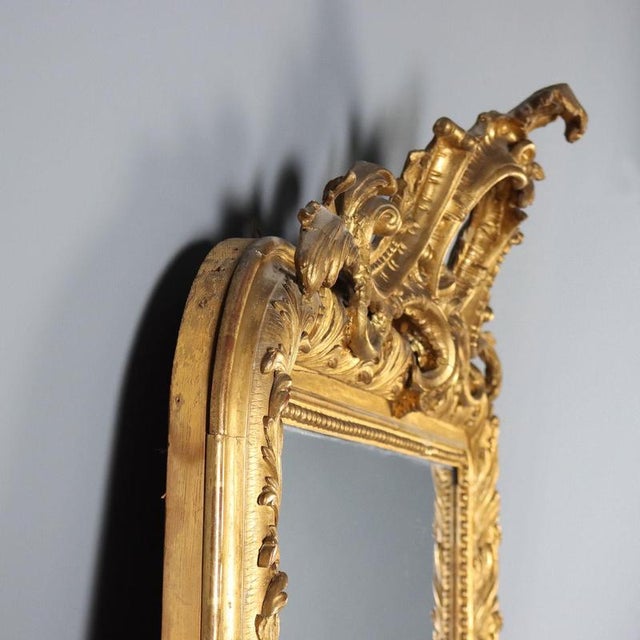 Gold Italian Gilded Wood Mirror For Sale - Image 8 of 12