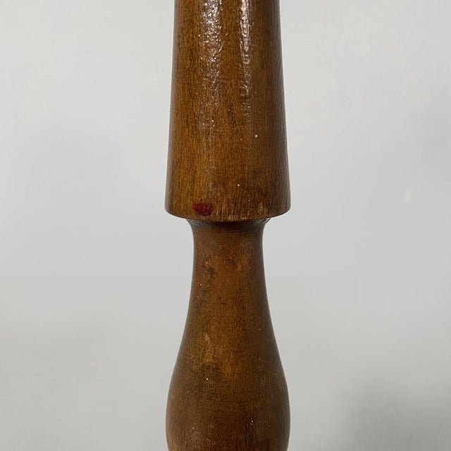 Wood Italian Round Doorstop in Turned Wood, 1930s For Sale - Image 7 of 13