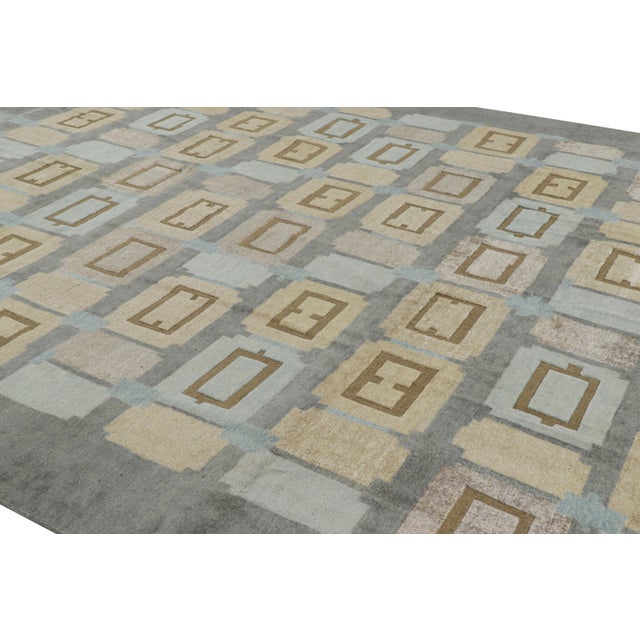 2010s Rug & Kilim’s Scandinavian Style Rug in Gray With Multicolor Geometric Patterns For Sale - Image 5 of 7
