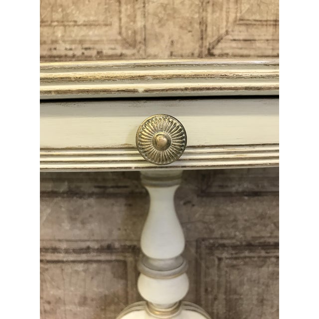 Vintage Duncan Phyfe Style Half Moon Side Table With Pedestal Base and