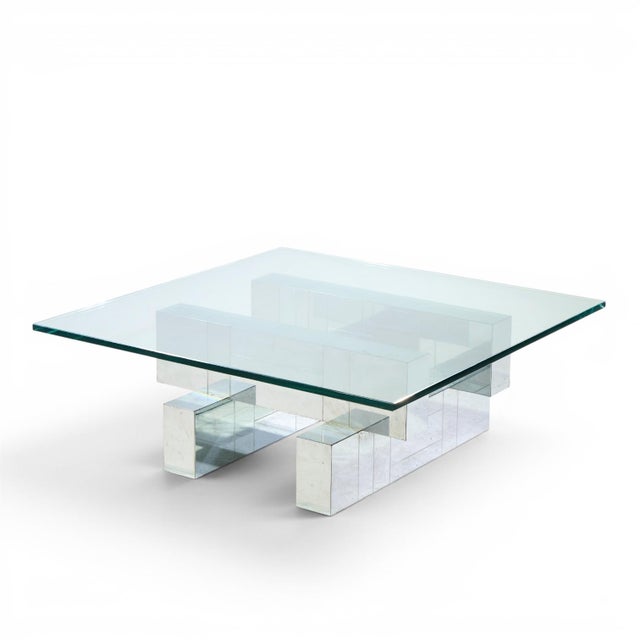 Mid-Century Modern Paul Evans Cityscape Mid Century Chrome and Stainless Steel Coffee Table For Sale - Image 3 of 7