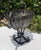 Late 20th Century Vintage Wrought Iron Leaf Form Pedestal Centerpiece Bowl For Sale - Image 5 of 12