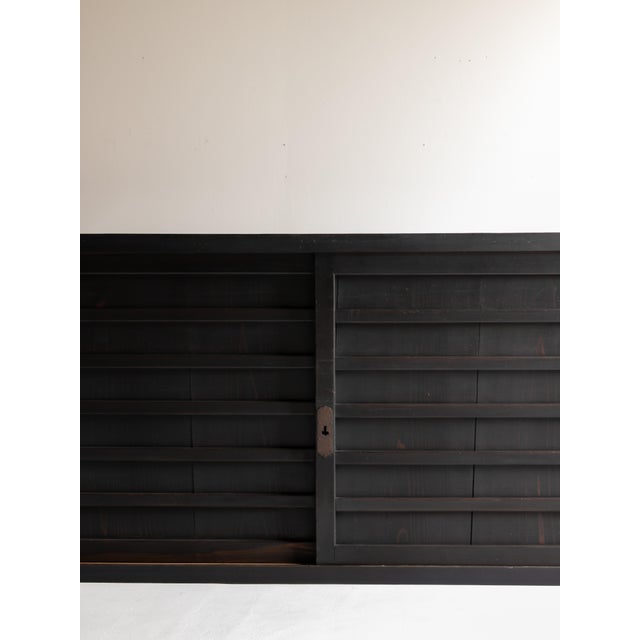 Japanese Antique Large Black Tansu 1860s-1900s / Sideboard Wabisabi For Sale - Image 11 of 18