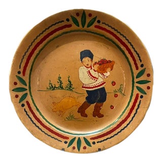Vintage Continental Studios Hollywood Folk Art Decorative Plate For Sale