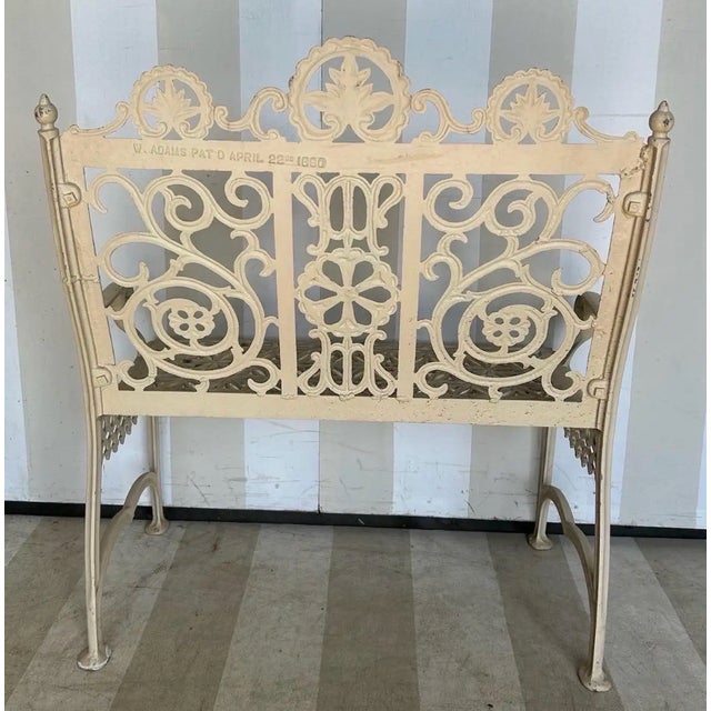 Late 19th Century Philadelphia Cast Iron Bench Signed William Adams For Sale In Richmond - Image 6 of 11