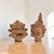 A matched pair of twentieth-century Southeast Asian terracotta character busts, best catalogued within the Thai Ramakien...