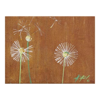 Three Wishes - Small Landscape Floral Artwork on Canvas by Kathleen Keifer For Sale