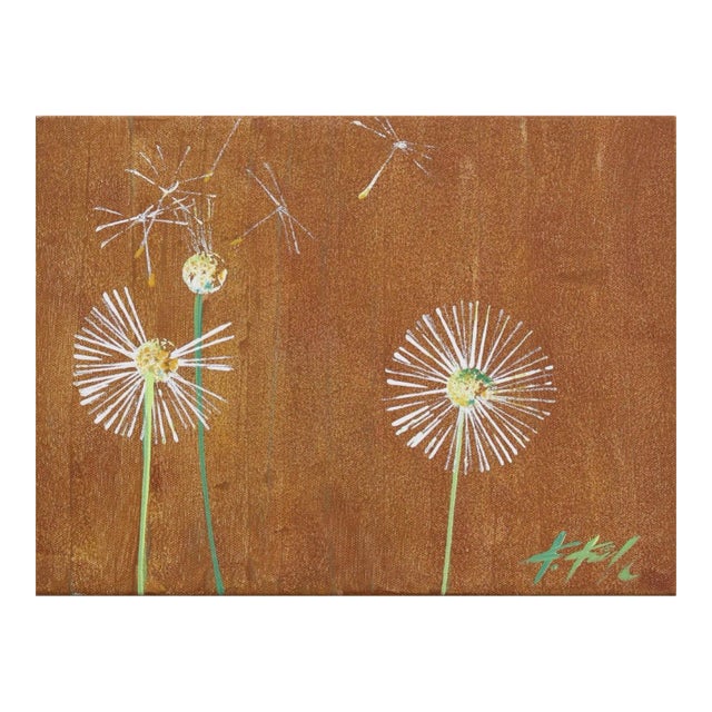 Three Wishes - Small Landscape Floral Artwork on Canvas by Kathleen Keifer For Sale