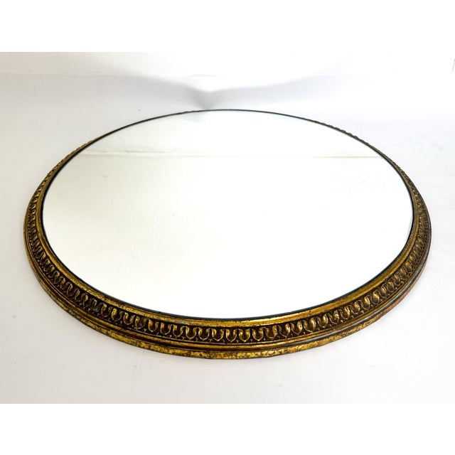 Mid 20th Century Vintage Gilt Metal Mirrored Plateau — Repurposed Lighting Element — Hollywood Regency / Neoclassical For Sale - Image 5 of 18