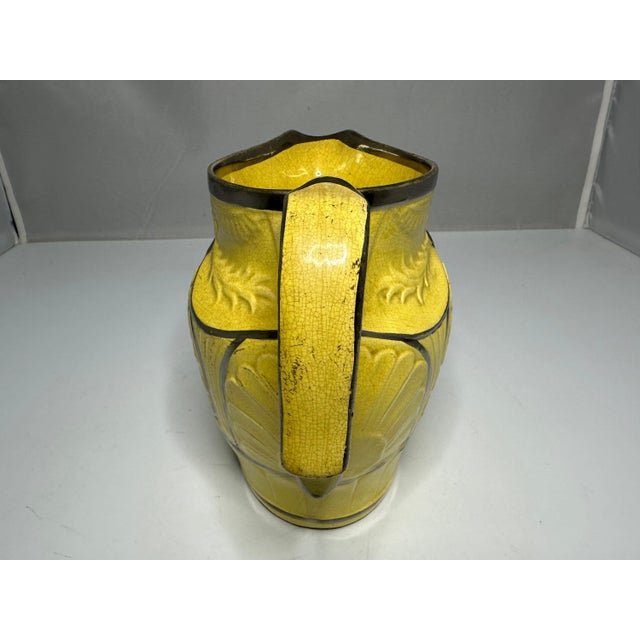 Antique Canary Yellow Silver Luster Pitcher: Staffordshire Regency Jug For Sale - Image 4 of 10