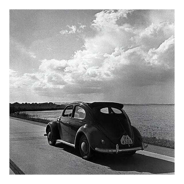 Volkswagen Beetle on the Streets Next to the Sea, Germany 1939, Printed 2021 For Sale