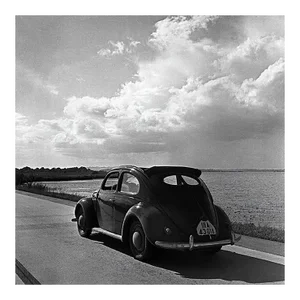 Volkswagen Beetle on the Streets Next to the Sea, Germany 1939, Printed 2021