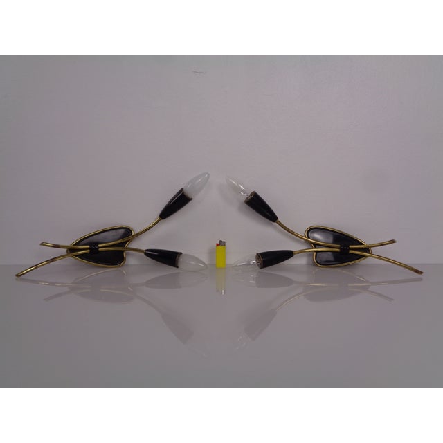 Metal Mid-Century Modern German Wall Lamps, 1950s, Set of 2 For Sale - Image 7 of 18