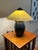 1990s Mission Style Arts and Crafts Hammered Bronze Metal Amber Light Table Lamp For Sale - Image 4 of 9