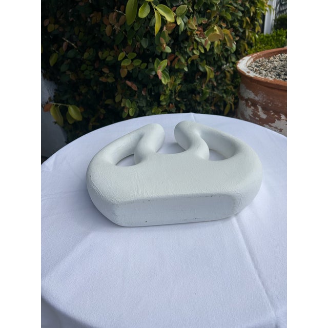 Vintage Matte White Abstract Double-Spout Pottery Vase For Sale - Image 12 of 12