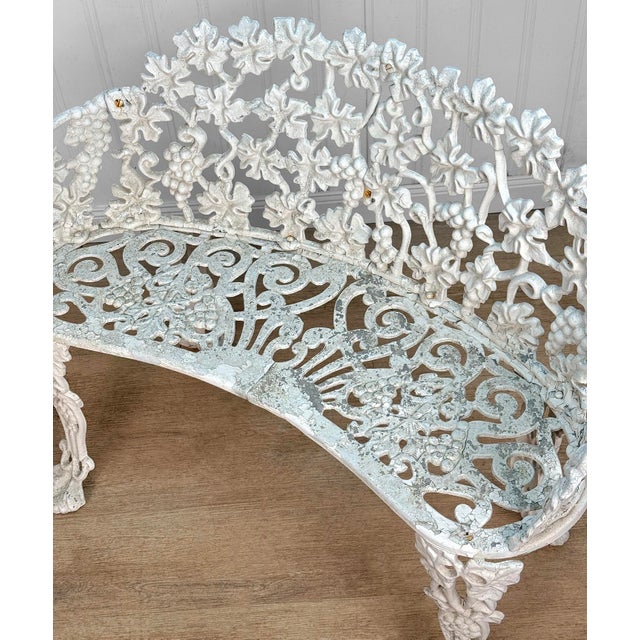 Vintage Victorian Wrought Iron Grapevine Outdoor Garden Bench For Sale - Image 6 of 10