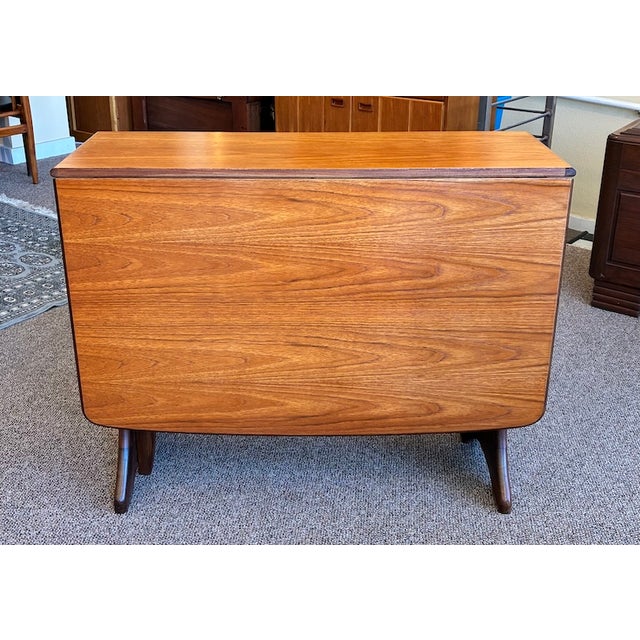 Mid Century Modern Teak Drop Leaf Dining Table c.1960 Convenient Drop Leaf Design - UK Import - Built by G-Plan, UK 12"...