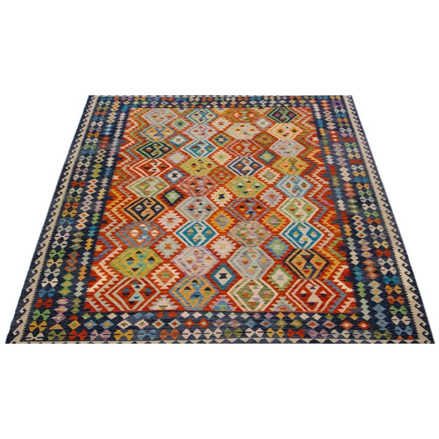 Contemporary 2010s Modern Flatweave Kilim Wool Rug With Allover Multicolor Design For Sale - Image 3 of 7