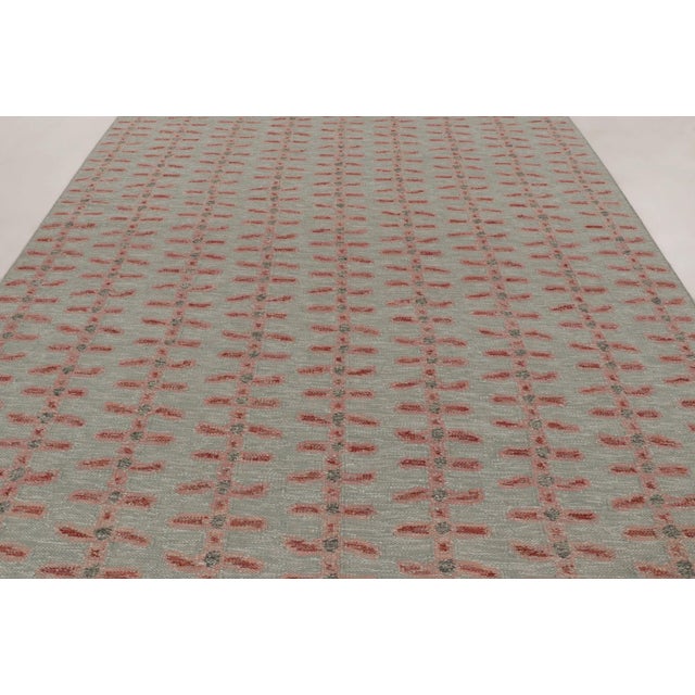 Late 20th Century Rug & Kilim's Scandinavian Style Custom Flatweave Rug With Pink Vinery Pattern For Sale - Image 5 of 10