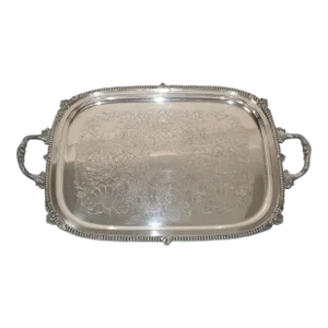 1950s Heavy Victorian Trade Mark Watson Company Serving Platter Tray Elevated Handles