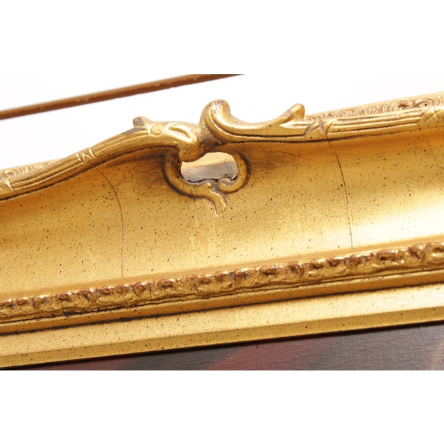 Paint Artist Signed Portrait of Lady in Red Dress Painting on Canvas For Sale - Image 7 of 13