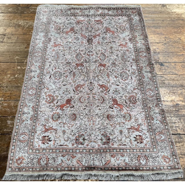 Vintage Turkish Silk Kayseri Rug, 1960s For Sale - Image 4 of 18