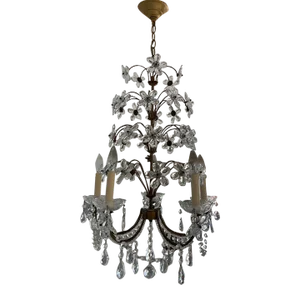 Vintage 1950s Crystal Italian Chandelier