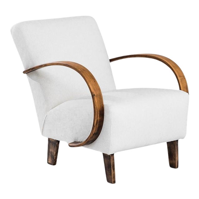 1950s Czech Wooden Armchair by J. Halabala For Sale