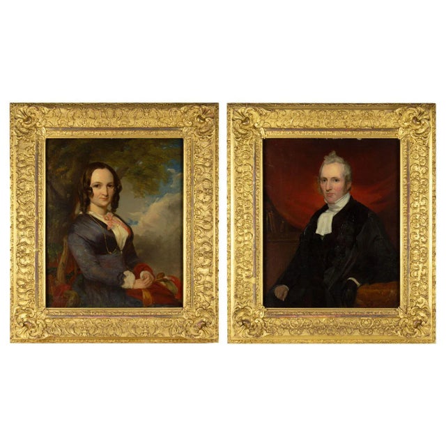 John Stirling, Portraits of Scottish Cleric & His Wife, 1851, Oil Paintings, Set of 2 For Sale - Image 10 of 10