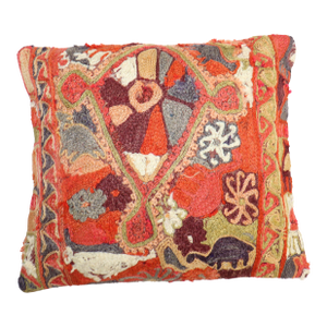 Vintage African Animal Chainstitch Textile Pillow