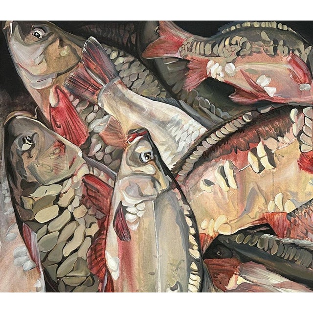 Contemporary Patricija Brekte, Carps, Acrylic on Canvas, 2017 For Sale - Image 3 of 4